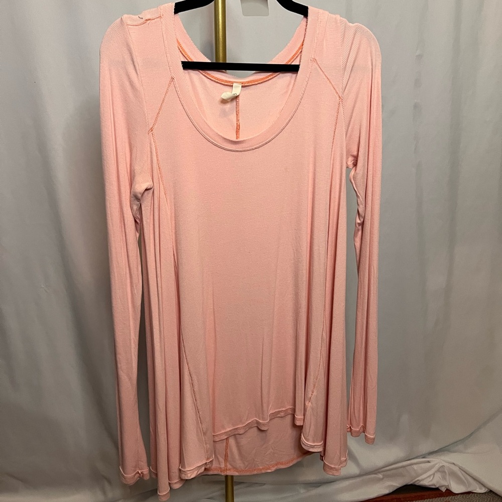 Free people, pink tunic, long sleeves, lightweight size large